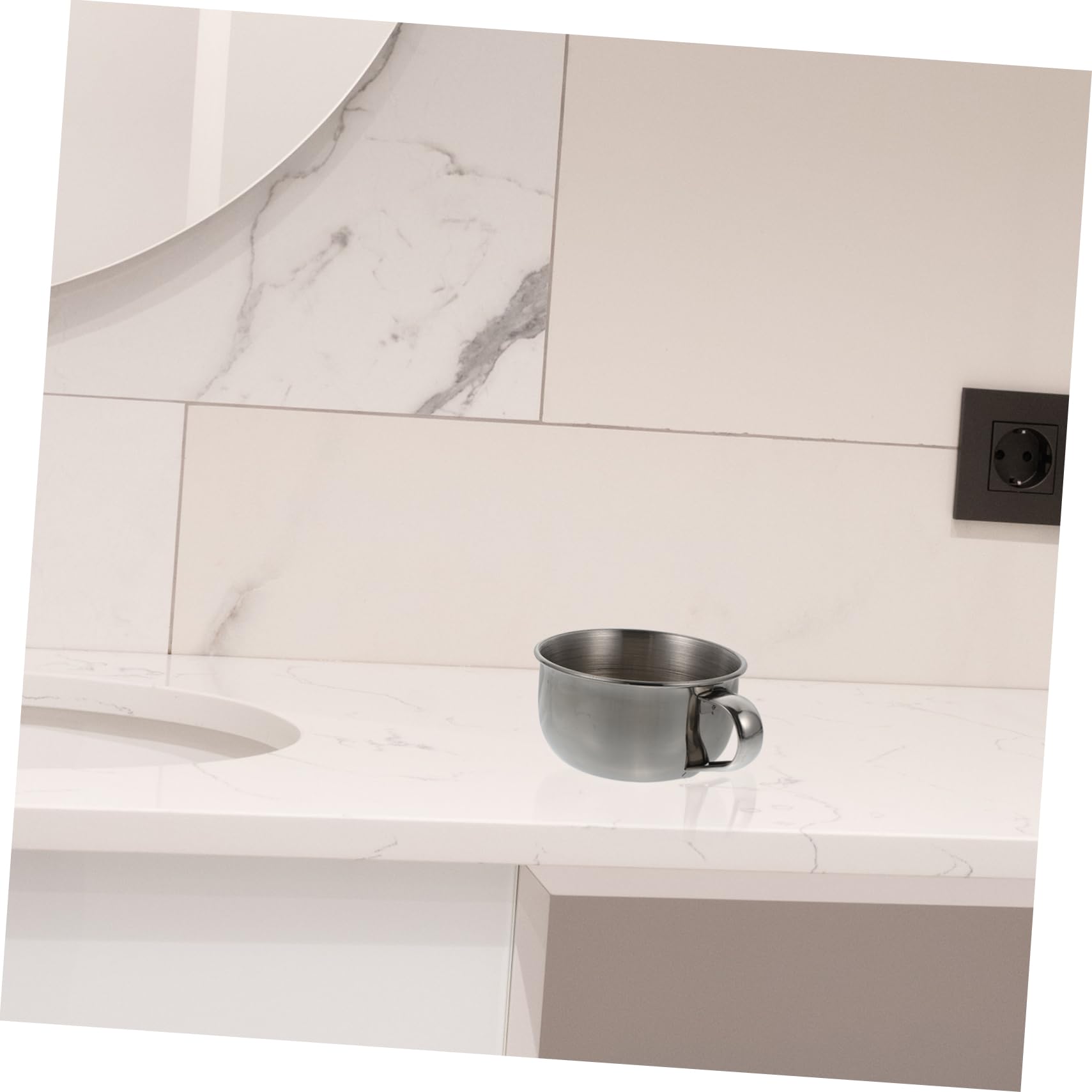 FRCOLOR 3 Piezas tazón de jabón de afeitar tazas de afeitar para hombres crema de afeitar de viaje recipiente burbujeante de afeitar recipiente de afeitar con asa Acero inoxidable