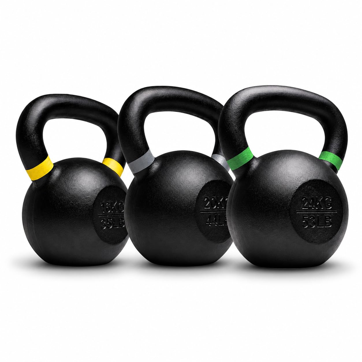 Northern Cast Iron Kettlebells Set 16kg, 20kg, 24kg - Strength Training Kettlebells for Home Gym, Fitness & Strength Training