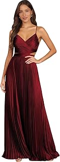 Spaghetti Straps Pleated Bridesmaid Dresses for Women Satin Backless Long Formal Evening Gowns