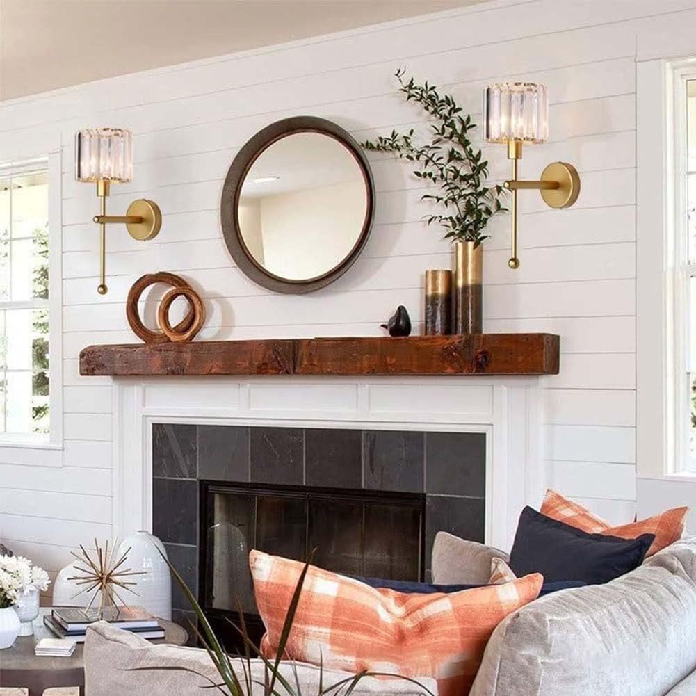 2 Stück Gold Kristall Wandleuchte Akku Retro Wandlampe Dimmbar Fernbedienung Ohne Stromanschluss Wandleuchten lnnen Glas USB Aufladung Nachttischlampe Vintage Batteriebetrieben Leselampe Wand
