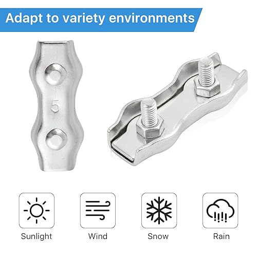 Miniatura 3 de Milkary Conectores de cuerda de polietileno M5, 30 piezas de valla de cuerda de polietileno con herramienta de manga para alambres de vallas