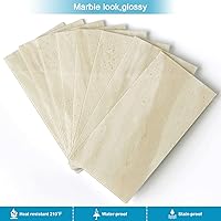 Vista 2 de BeNice - Azulejos grandes para salpicaduras de baño con acabado de metro, adhesivos impermeables para pared de cocina y ducha (23 azulejos) Beige