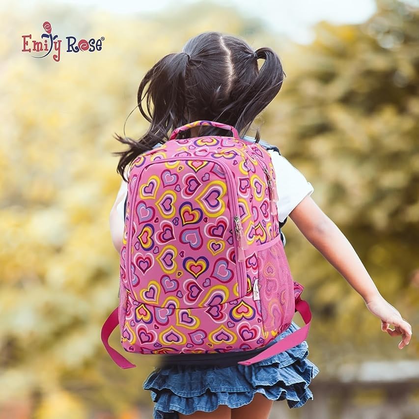 Emily Rose Kid's Backpack & Elementary School Supplies Bundle 16" Large Bookbag w/Padded Straps Includes Matching Spiral Notebooks, Folder and Pencils Set | Ideal for Kids 5-12 | USA Business2