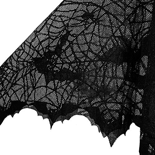 Spider Web Poncho Halloween Costumes for Women Plus Size Cozy Black Lace Bat Sexy Vampire Costume - Image 8