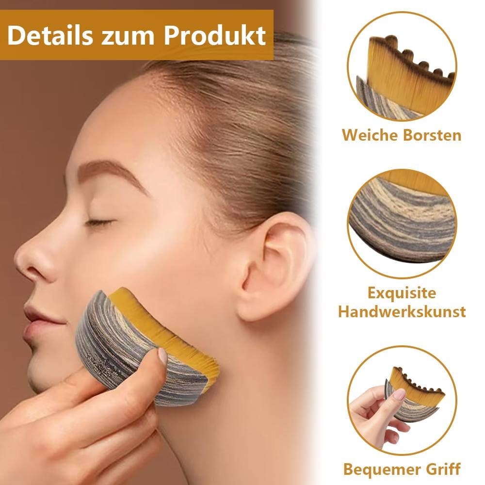 Spazzola per Drenaggio Linfatico Viso - Spazzola Viso a Secco con Setole Morbide per Contorno, Massaggio e Scolpitura del Viso, Design Ergonomico con Custodia in Dotazione
