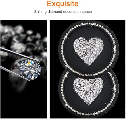 Miniatura 2 de Juego de 2 posavasos de automóvil con diseño de mariposa y 1 anillo rosa para cubierta de botón de arranque para mujer, accesorios de automóvil