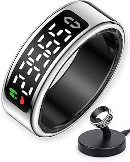 BSWEIT Smart Ring with Digital Display, Rose Gold Fitness Tracker (Silver, 15) Price In India