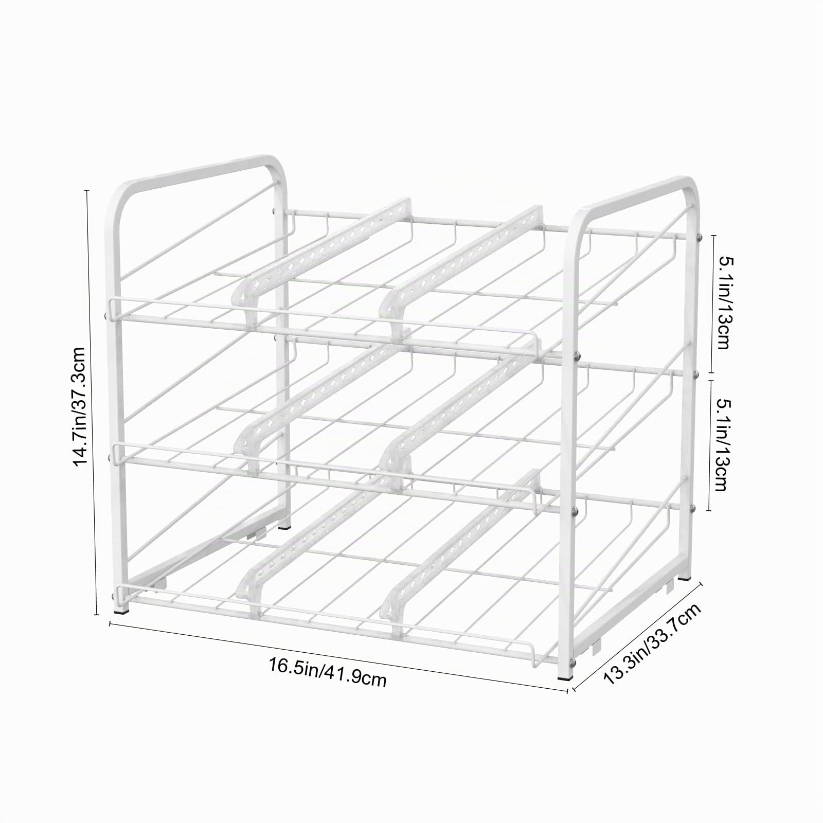 Dosenregal Organizer für Pantry 3 Etagen stapelbarer Dosenspender Dose Rack Organizer halten bis zu 36 Dosen für Getränke Dosen Bier Küche Lagerung Küchenschrank für Lebensmittelaufbewahrung, Weiß