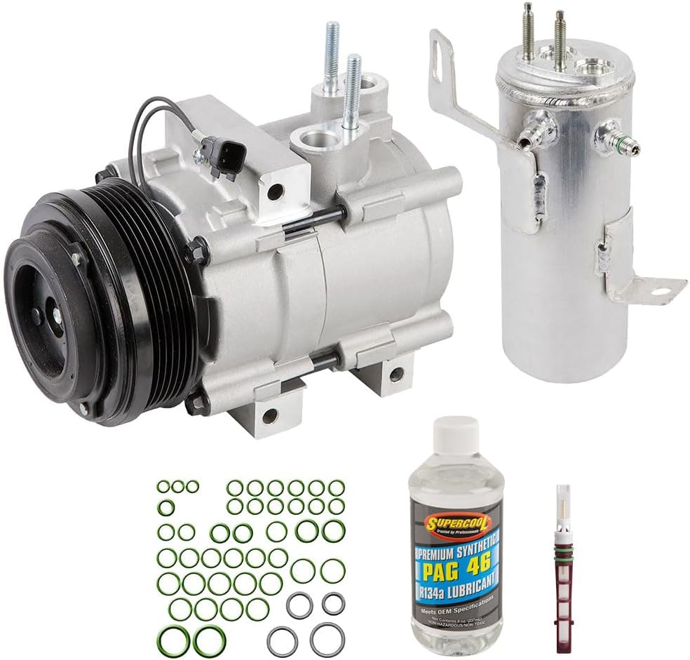 AC Compressor & A/C Repair Kit For Ford Explorer & Mercury Mountaineer V6 2006 2007 2008 2009 2010 w/o Rear AC - BuyAutoParts 60-81137RK New
