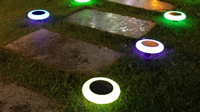 Intelamp Solar Motion Sensor Outdoor Lights 2 Pack Solar Flood Lights Outdoor, High Bright