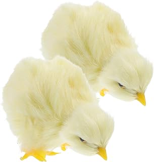 Zerodeko 2 Peças De Pintinhos De Páscoa Decorações De Pintinho Amarelo De Pelúcia Brinquedos De Bicho De Pelúcia Realista De Pelúcia Estatueta De Pintinho Simulado Enfeites De Frango Para