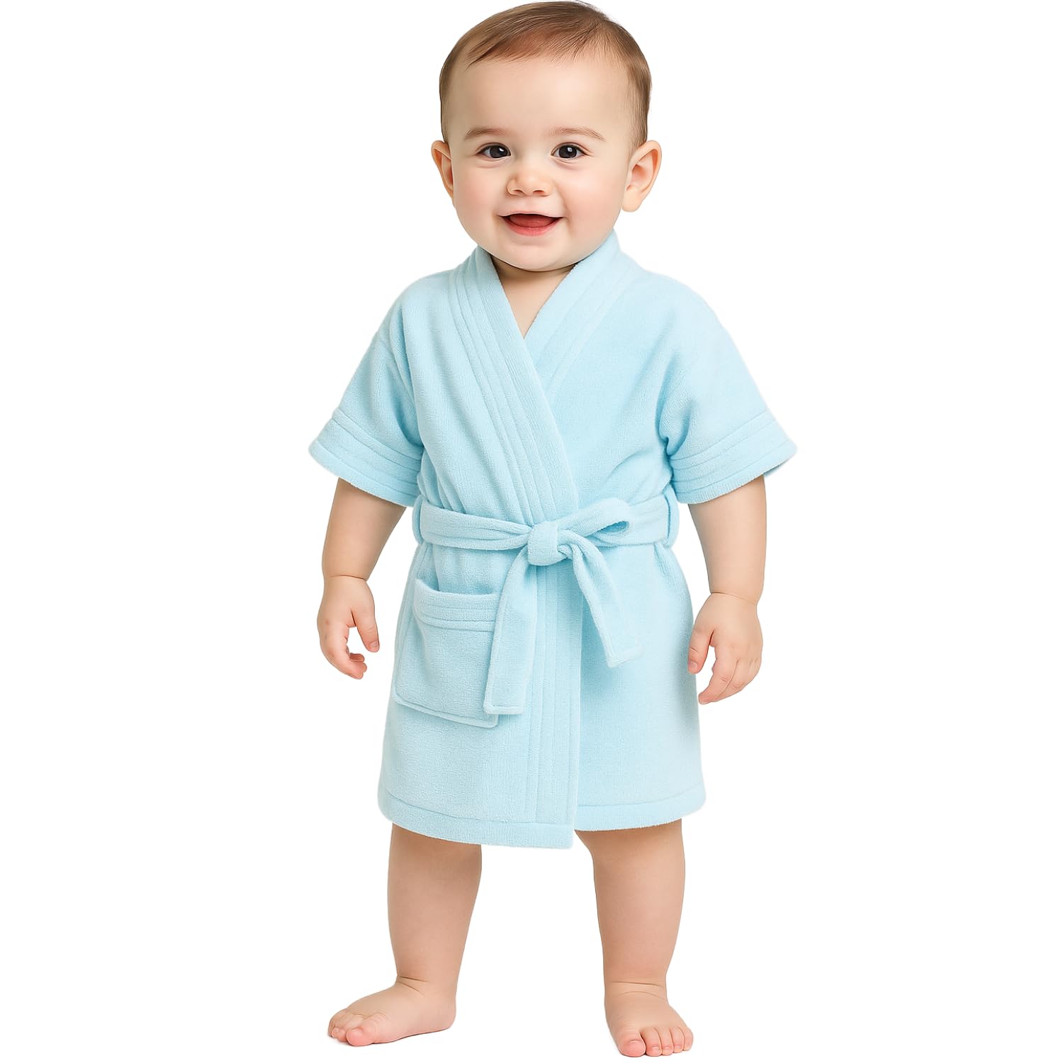 CREEVA Melodious Kids Baby Bathrobe with Front Pocket – Soft, Cozy & Cute Robe for Infants