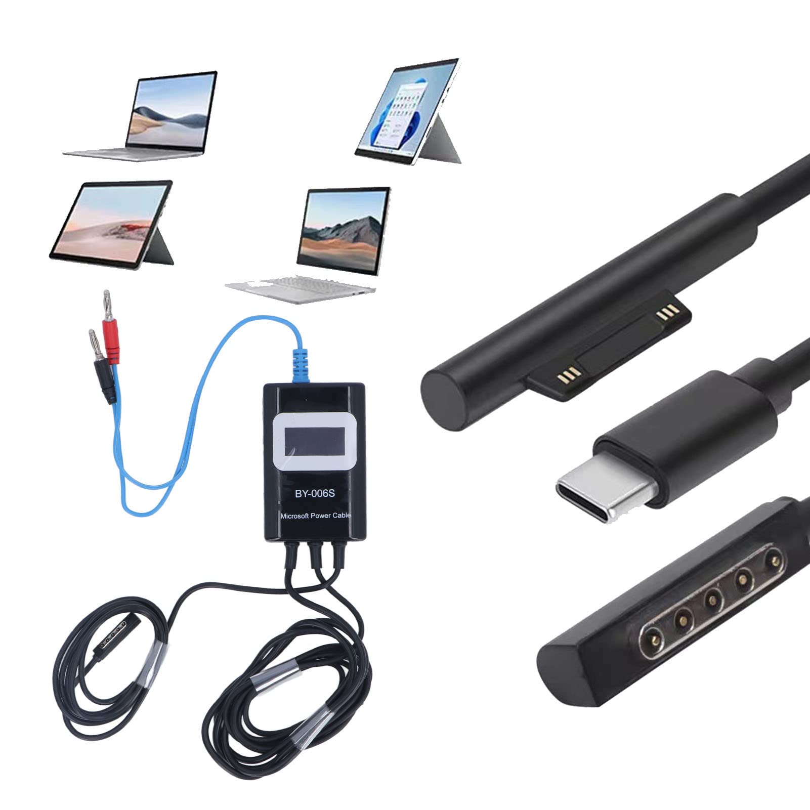 Yosoo Health Gear Kabel Rozruchowy z Tworzywa ABS PU, Czerwona miedź Kabel Sterujący Rozruchem z Wyświetlaczem LED Wyjście 2 do 3 urządzeń Wykrywanie Usterek Płyty Głównej w Celu Naprawy Tabletów