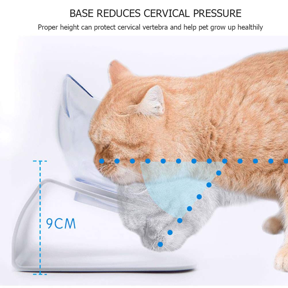 Tianbi Cat Bowls,Raised Cat Feeding Bowls, Cat Bowls Tilted/Double Cat Bowl With Stand 15° Inclined Platform Cat Bowl - Image 4