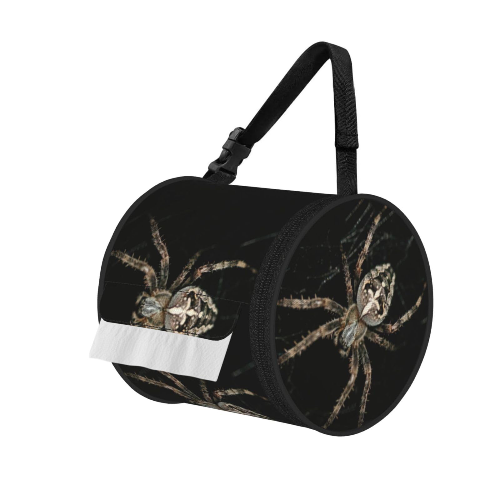 Scary Spider Print Fashion Tissues Organizer Box, Hanging Tissue Holder For Purse Coins For Car Office Daily Outing