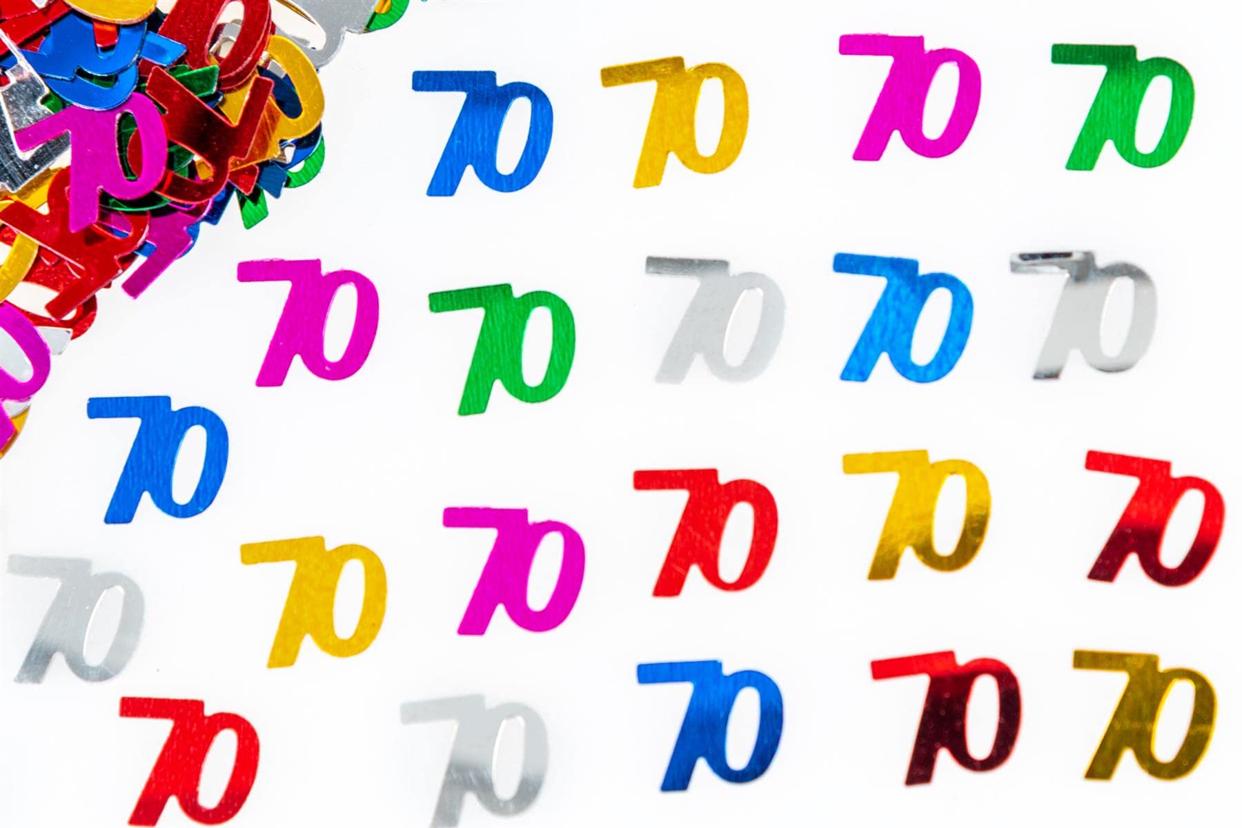 Shatchi Multicolour 56G 70Th Birthday Confetti Foil Metallic Glitz Table Scatter Sprinkles Age Bday Party Decorations