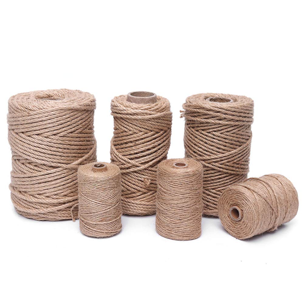 AIZYR Multiuso Corda di Canapa Artigianale - Spago di Iuta Naturale per Packaging Arts, Impacchettamento della Decorazione dei Mestieri, Scratcher per Gatti Fai da Te,9mm
