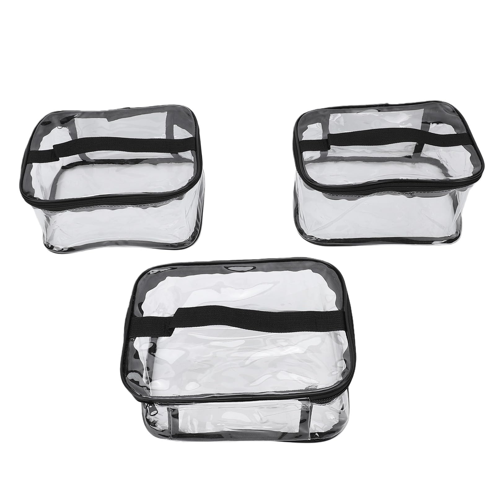 Bolsas de almacenamiento de PVC transparente con asa resistente para aperitivos y juguetes