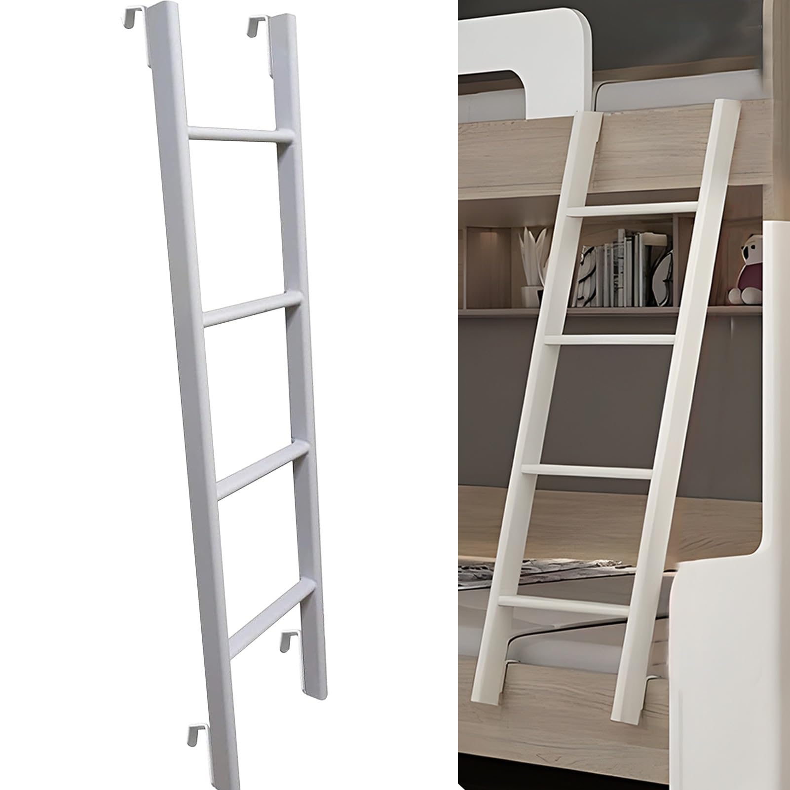 Escalera para litera de metal blanca: la solución definitiva para camas altas