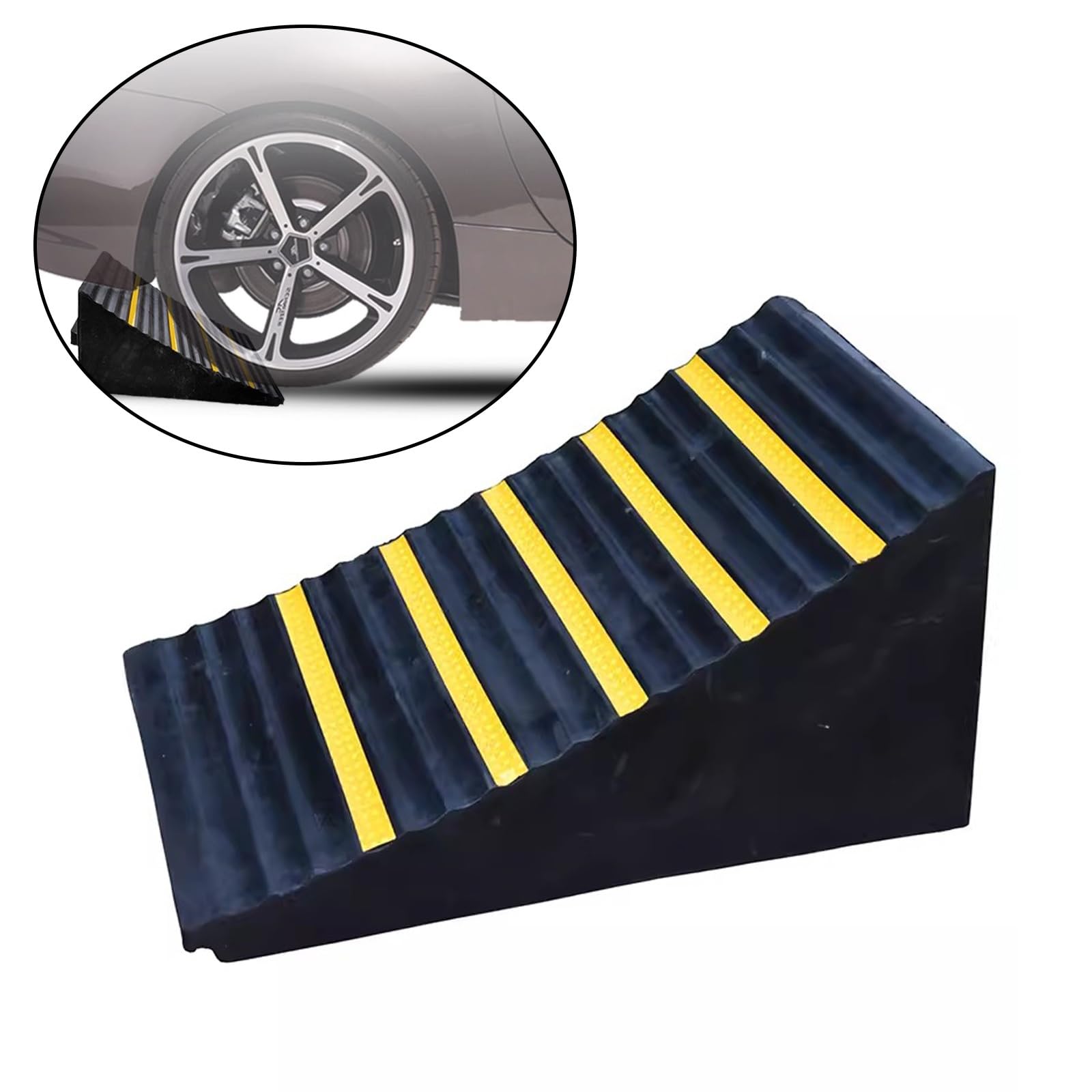 Unterlegkeile, Robuste Gummi Unterlegkeile mit Griff und Reflektierenden Streifen Vorne und Hinten, für Wohnwagen, Transporter, Feuerwehrautos, Nutzfahrzeuge, Wohnmobile ( Size : 32x28x26cm/12.6x11.0x