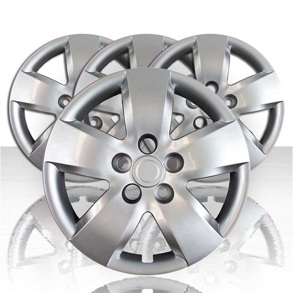 Upgrade Your Auto Set of Four 16' Silver Hubcap Wheel Covers for Nissan Altima 2007-2008 (Bolt-on)