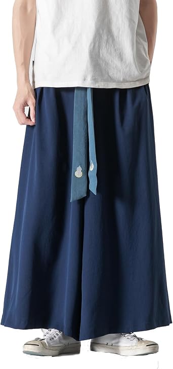 GURUNVANI Mens Wide Leg Pants Japanese Yoga Pants Hip Hop Baggy Trousers