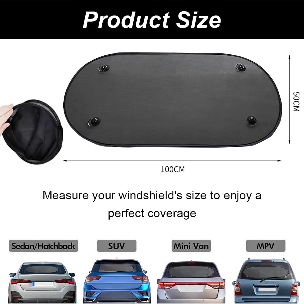 Parasol Coche Trasera,Parasol Ventanas Traseras Coche,con Potente Ventosa,Autoadhesivos Coche Sun Shade,Protección UV,100 x 50cm