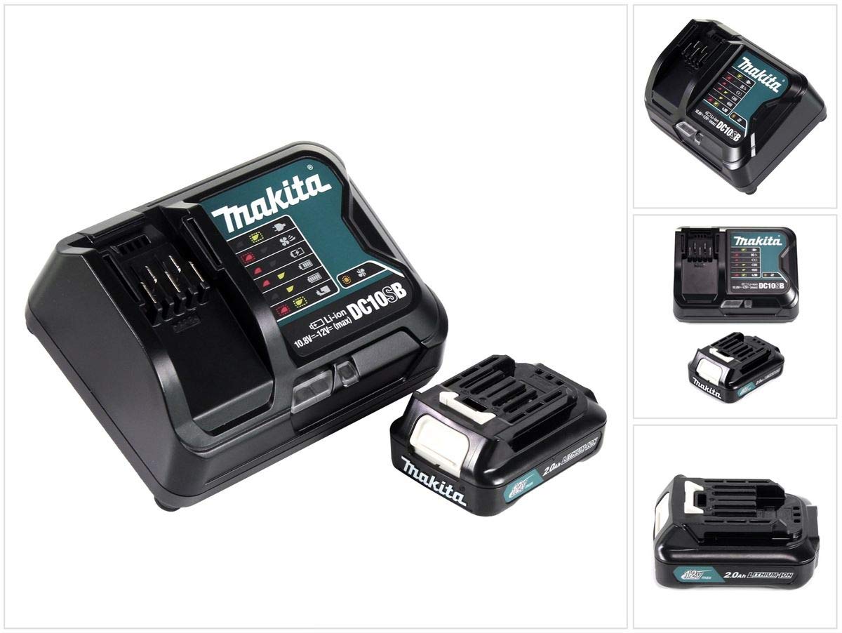 Makita Power Source Set 12 V pone 1 x BL1021B batería 2.0Ah + DC10SB lader