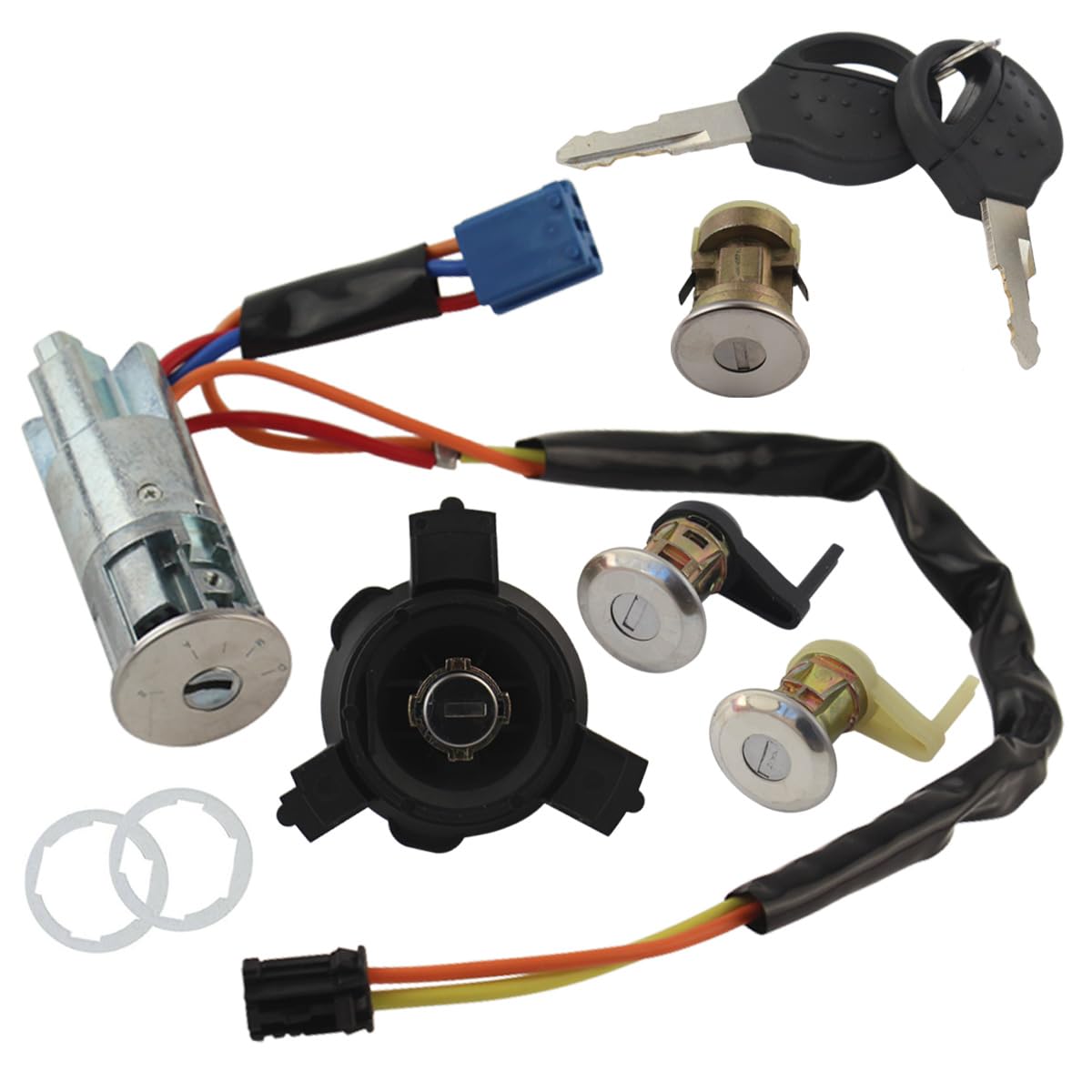 3 cerraduras de Puerta + bombin Arranque + Tapa del Tanque compatibles para Peugeot 206 (Desde 1998). con 2 Llaves | 9170N8