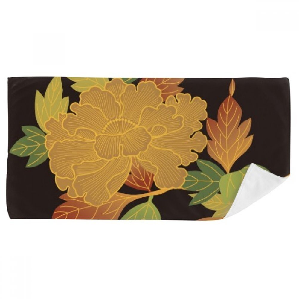 Serviette de bain culture japonaise brun noir 35x70cm douce