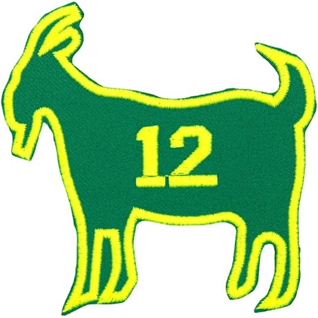 Green Bay Packers Patch Sew On Goat #12 Embroidered Iron On Black