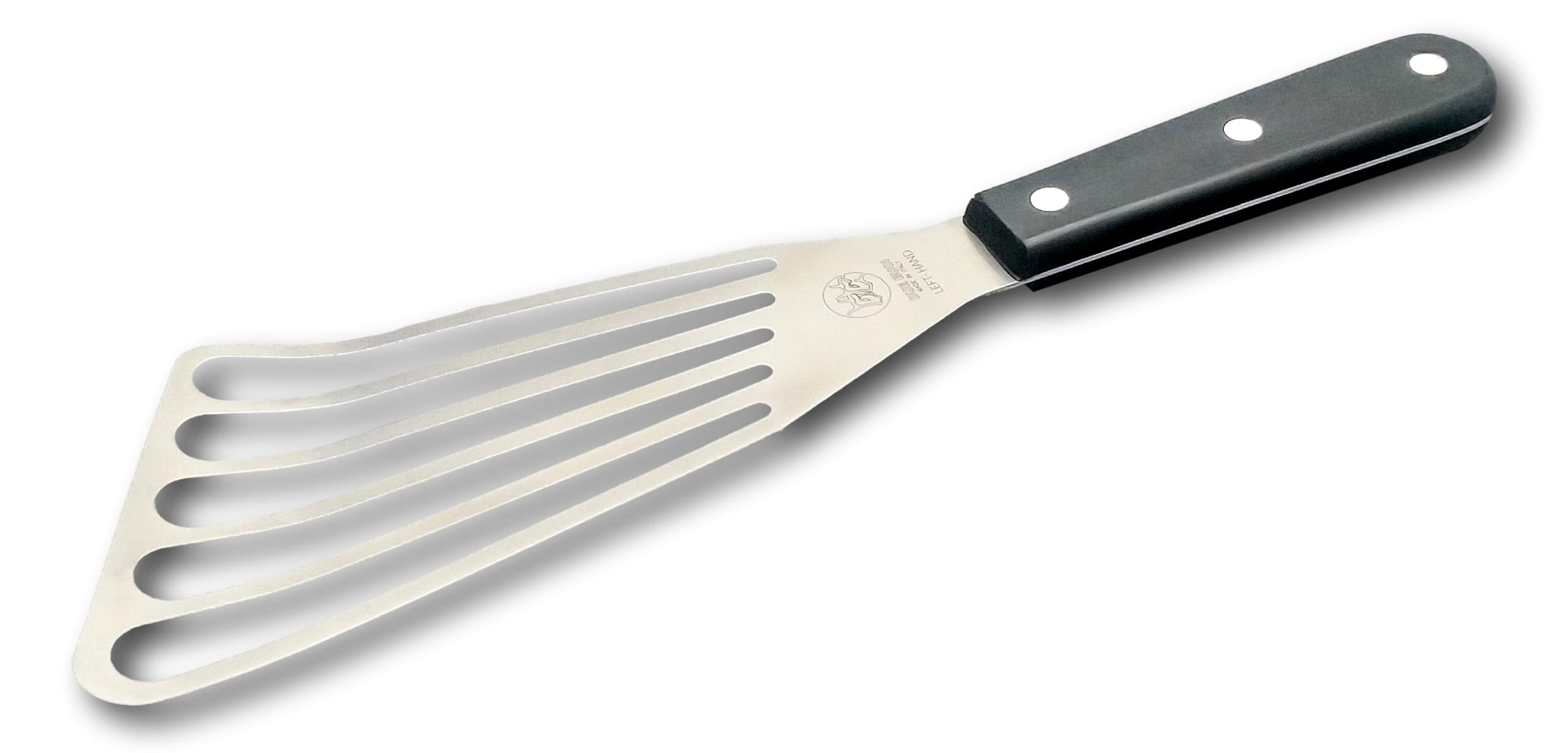 DUE BUOI Pfannenwender, flexibel, für Linkshänder, Maße: 7,6 x 15,2 cm, Restaurant, professionelle Qualität, Grillpfanne für Küche, Grill, Fischbraten, ICQ-geprüft