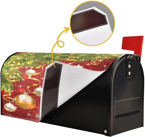 Miniatura 4 de Funda magnética para buzón con texto en inglés "Merry Christmas Bells", tamaño estándar, diseño de flores de pascua de invierno con texto en inglés