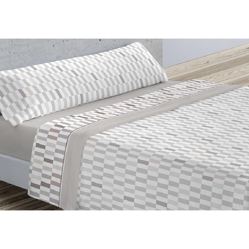 Donegal Collections Sábanas Pirineo 150 - Sabanas de Invierno - Juego de Sábanas Térmicas para Invierno Gragy Gris - Bajera Ajustable Largos 190/200cm y Altos 30cm, Encimera y Funda de Almohada