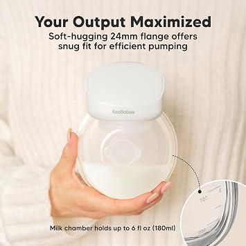 KeaBabies Breast Pump Hands Free, Wireless Breast Pump Wearable (Zen)