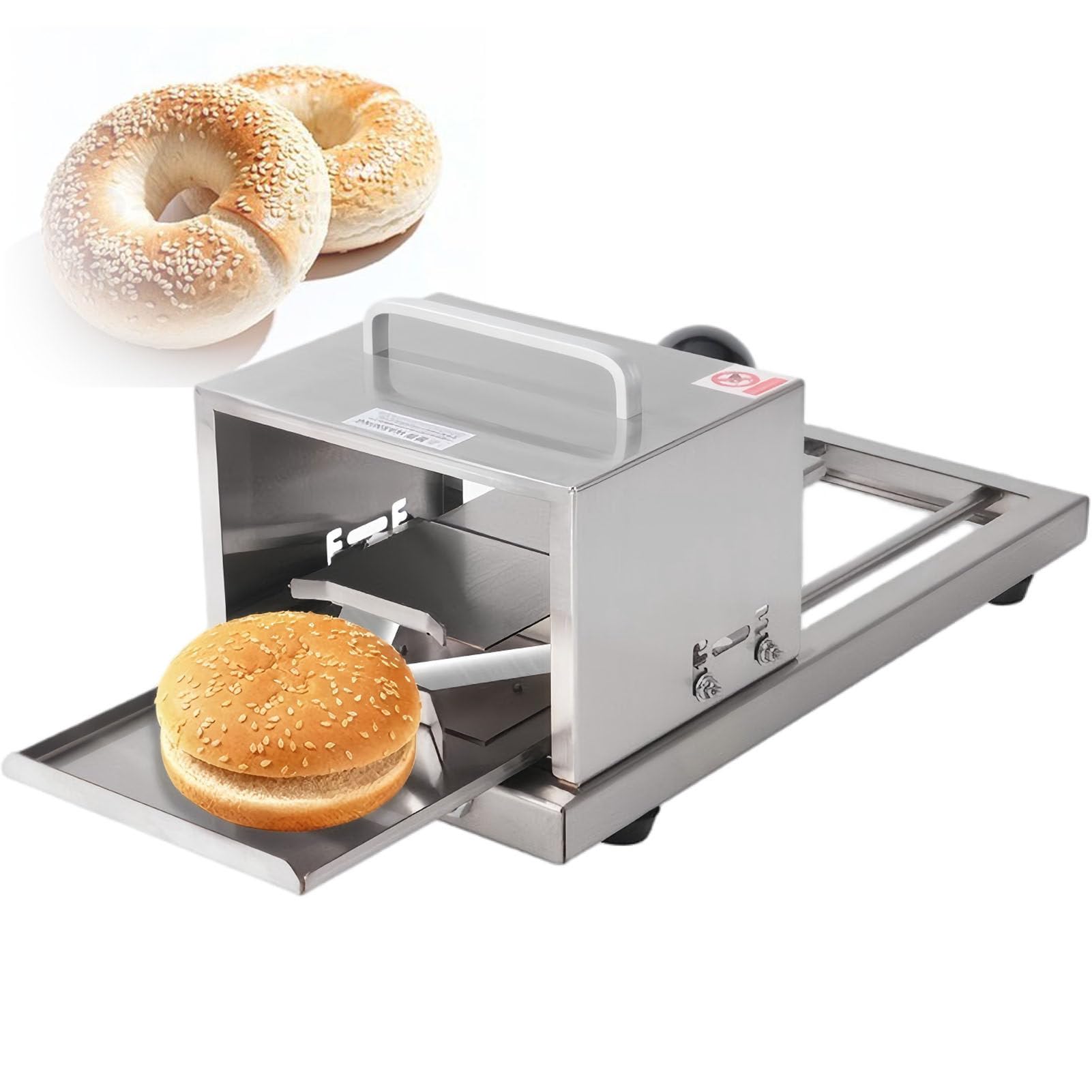 ExoticaBlend Commercial Bread Slicer with Adjustable Thickness Settings, Push-Pull Cutting for Even Slices