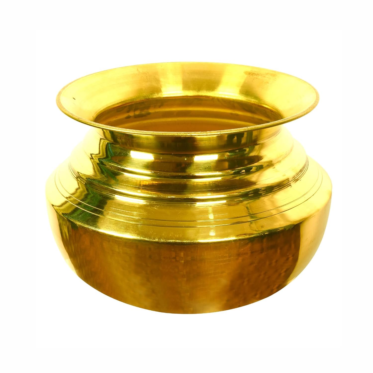 Brass Handi for Cooking Food | Pital Handi 5 LTR Capacity | Weight 1.45 kg | Strong and Shining Golden