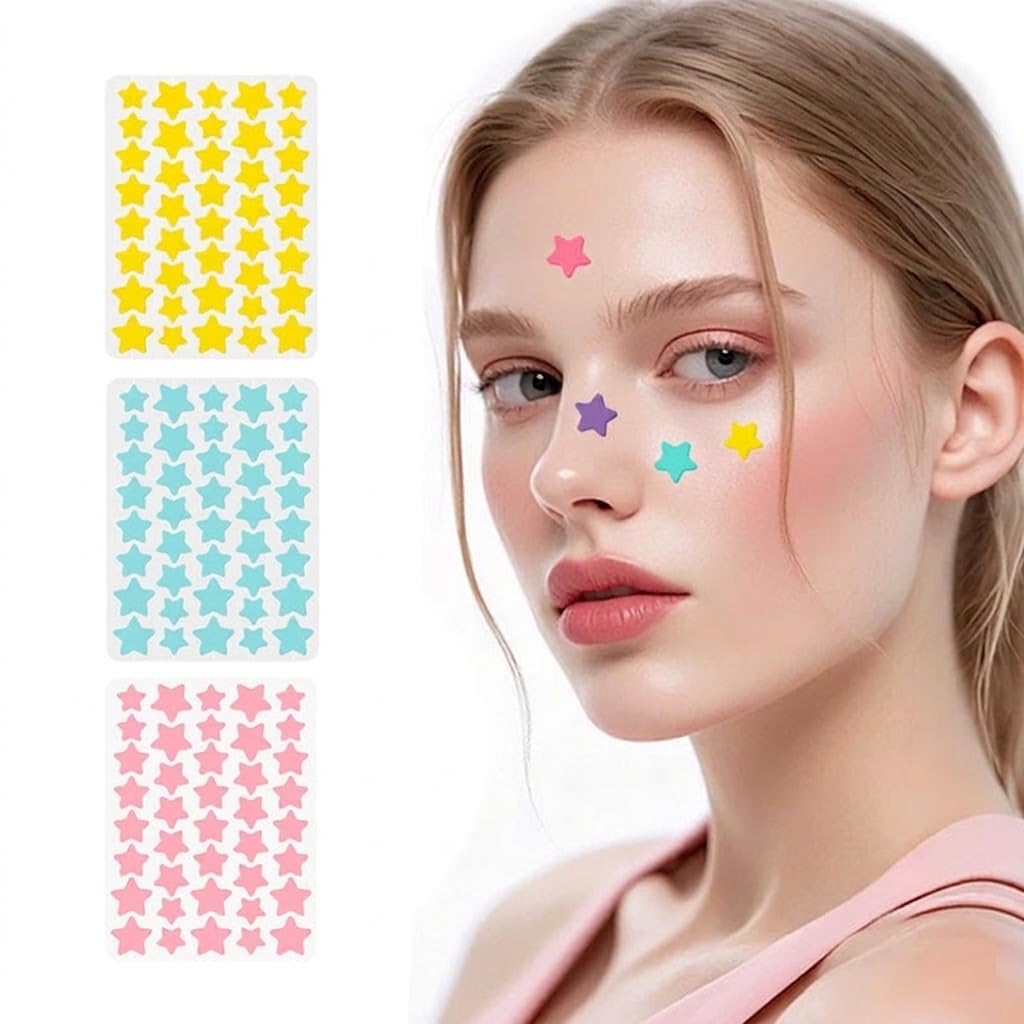 Acne Pimple Patch Hydrocolloid Patches with Tea Tree Oil Reduces Acne Pimples Excess Oil Overnight For All Skin Types (120 Star - 3 Sheet)-image-19