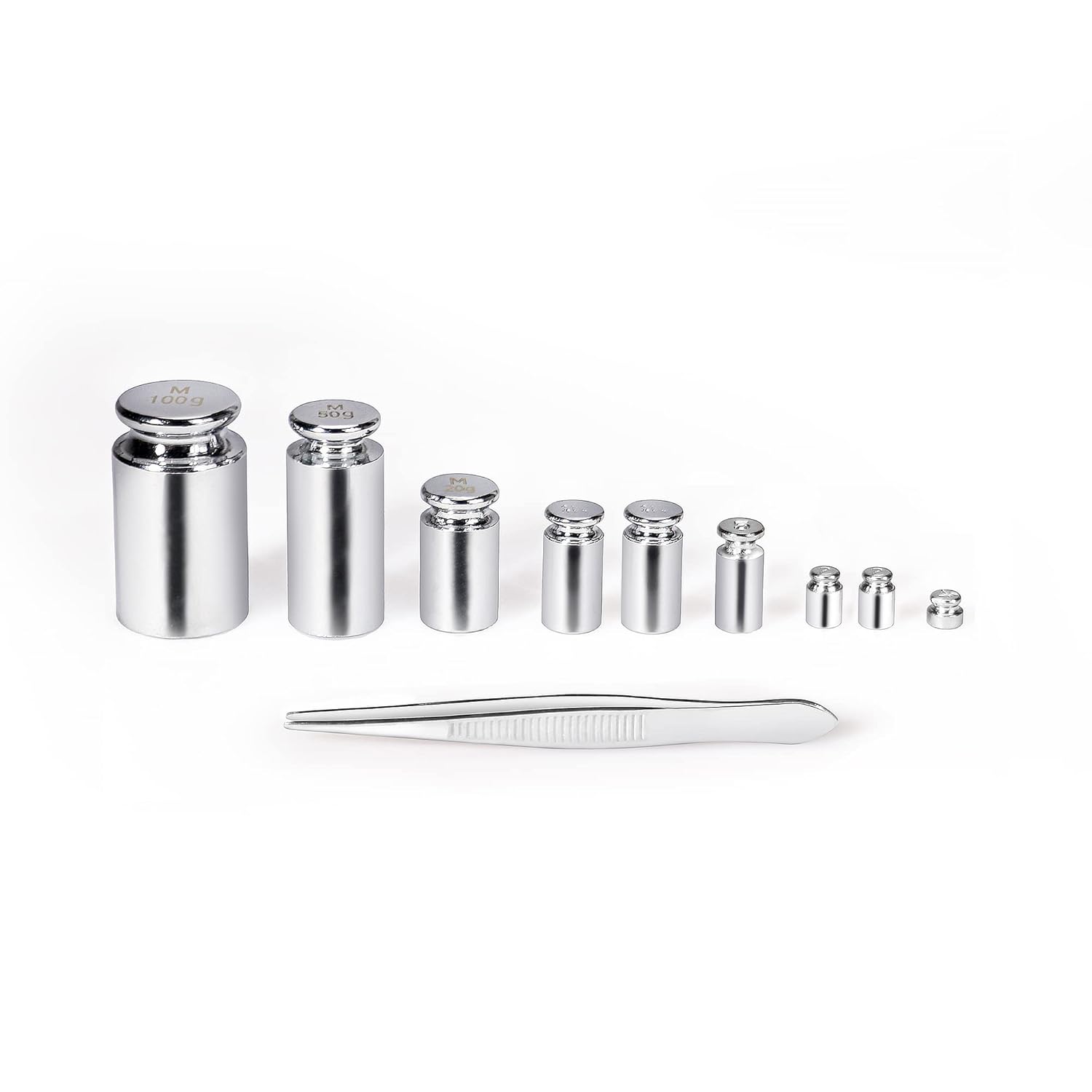 ACCT Calibration Weight, 1g 2g 5g 10g 20g 50g 100g Calibration Gram Scale Weight Set for Digital Scale Balance, Small Weights for Crafts,1 Piece Calibration Weight Tweezers(Silver): Industrial & Scientific