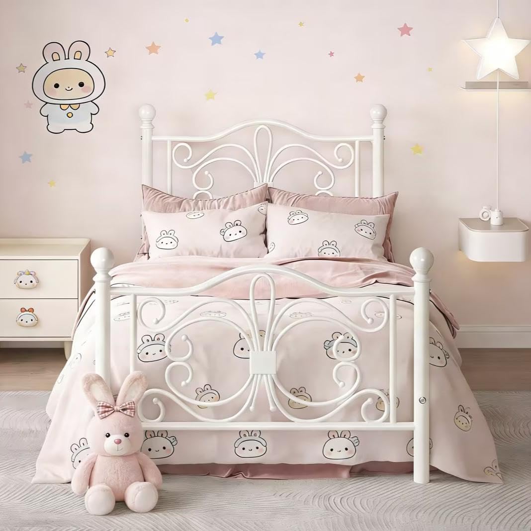 LoVinson Butterfly Pattern Twin Bed Frame