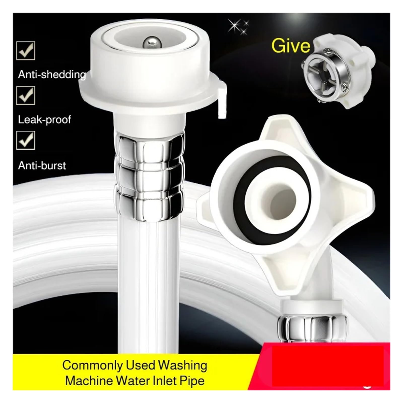 Manguera de entrada Universal completamente automática for lavadora, manguera de agua extendida a prueba de explosiones, accesorios for lavadora | 3m washing machine