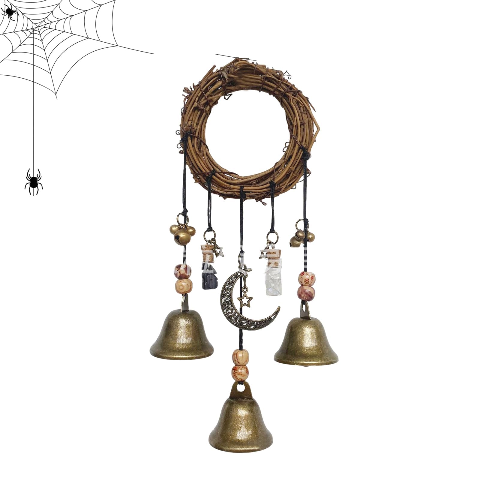 Luupociore Metal Colour Witch Bells Hanging Decoration, Pagan Door Bells For Protection & Positive Energy, Wiccan Wind Chimes For Home, Witchcraft Decor & Spiritual Gifts (1Pcs)