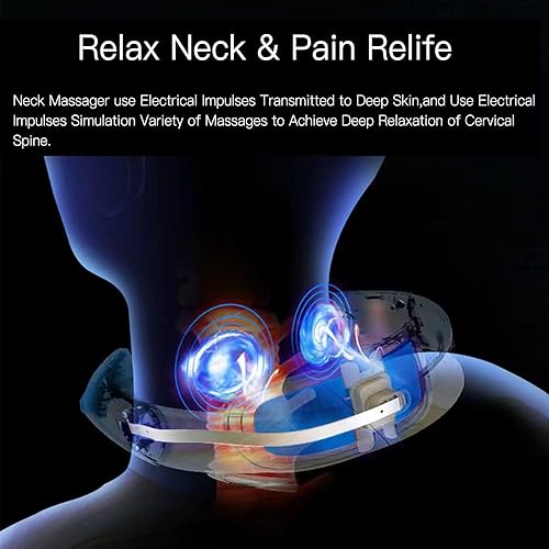 Miniatura 4 de DOMISIGN Dispositivo masajeador de cuello, máquina de drenaje linfático de puntos de acupuntura, masajeador de cuello de 12 modos para aliviar el
