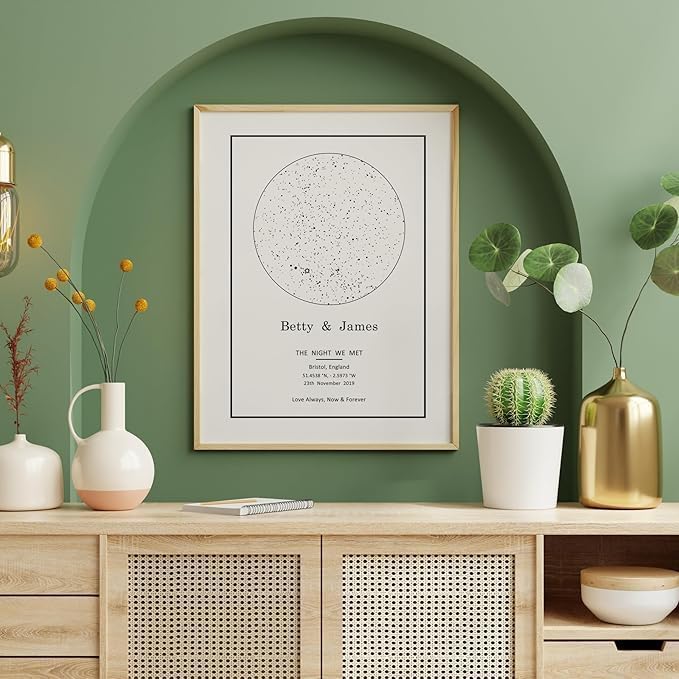 Custom Star Map Wall Art – Personalized Night Sky Poster with Nam...