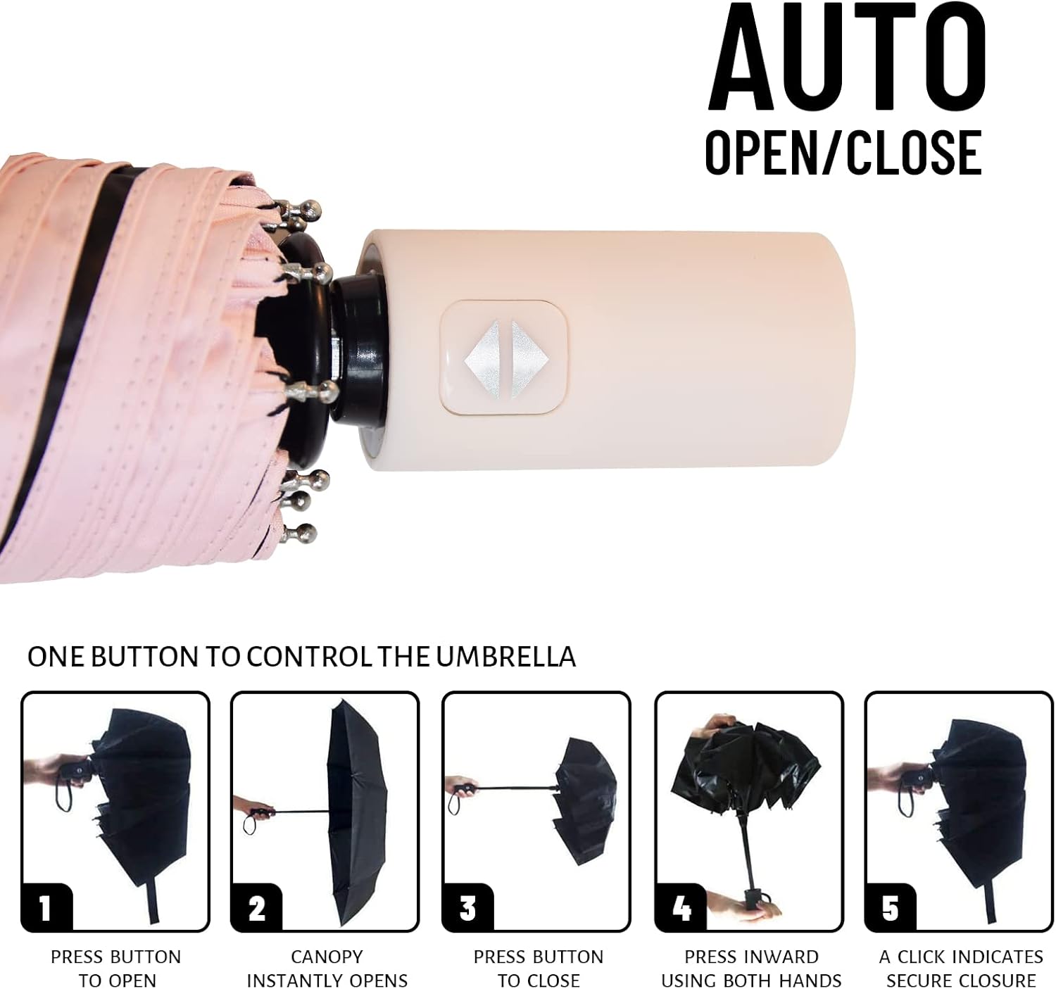 SY COMPACT Umbrella Automatic Travel Waterproof Light Folding Umbrellas Easy Carry for Women and Men - Image 7