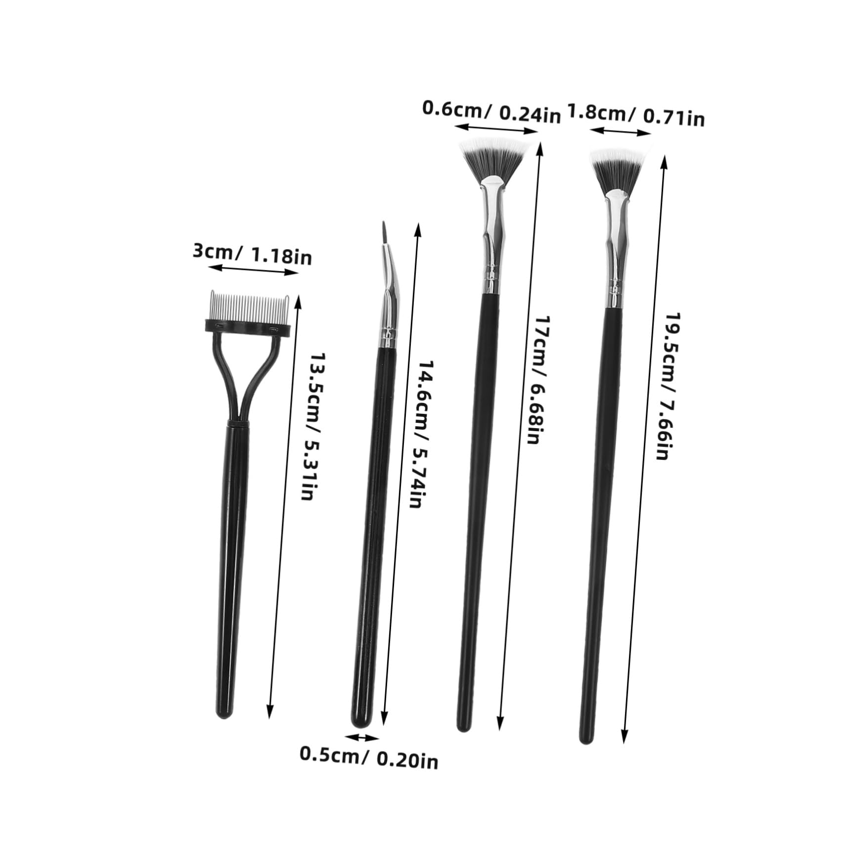 IWOWHERO Dual Ended Makeup Brush Set Lash Mascara Applicator Eye Shadow Stick Lash Separator