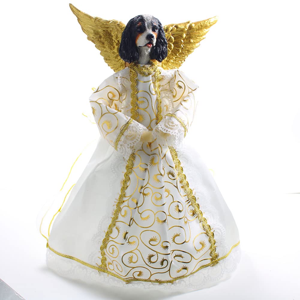 Cavalier King Charles Spaniel Black & White Angel Tree Topper