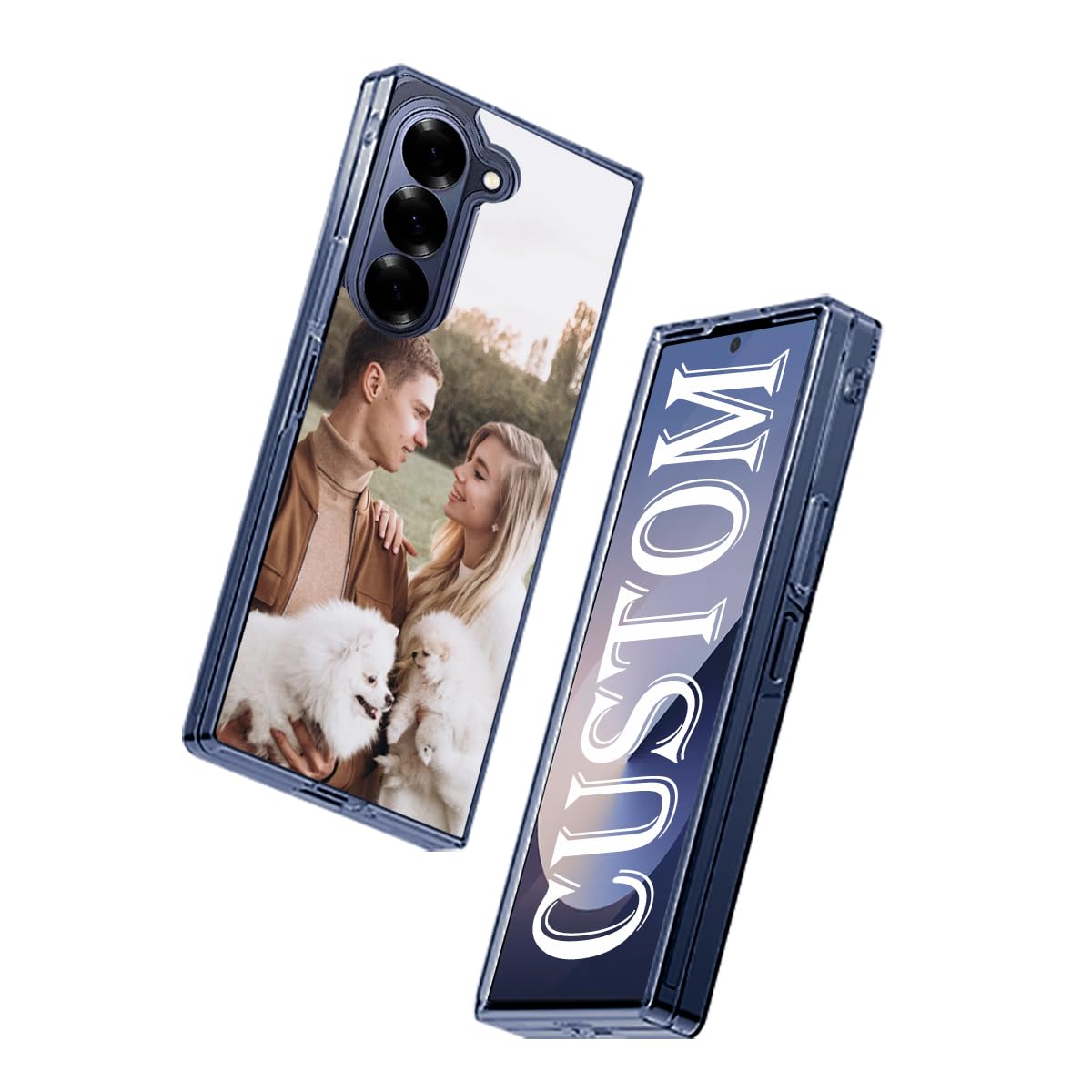 Custom Magnetic Case for Samsung Galaxy Z Fold 6 with Mag-Safe Wireless Charging, Personalized Photo Clear Shock Absorbing Anti-Yellow Protective