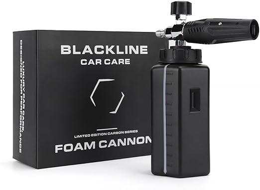 Blackline Foam Cannon for Pressure Washers (Wide Mouth), Durable Foam Sprayer for Safe Car & Truck Washing, Easy to Use & Adjust, Creates Thick Foam, 1L Bottle & Snow Foam Lance w/ 1/4" Quick Connect