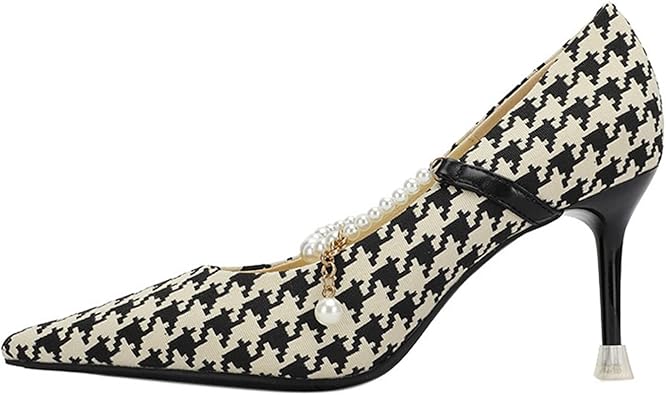 Sapatos franceses de salto alto feminino fino temperamento magia cor boca  rasa sapato único 8 cm no outono | Amazon.com.br
